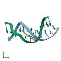 PDB entry 1vzk coloured by chain, front view.