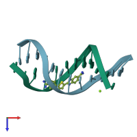 PDB entry 1vzk coloured by chain, top view.