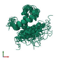 PDB entry 1vzs coloured by chain, ensemble of 34 models, front view.