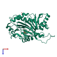 PDB entry 1w03 coloured by chain, top view.