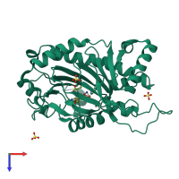 PDB entry 1w06 coloured by chain, top view.