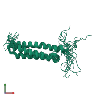 PDB entry 1w0b coloured by chain, ensemble of 20 models, front view.