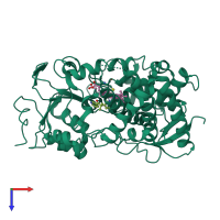 PDB entry 1w0g coloured by chain, top view.