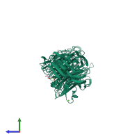 PDB entry 1w0p coloured by chain, side view.