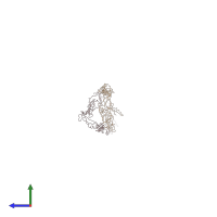 PDB entry 1w0r coloured by chain, side view.