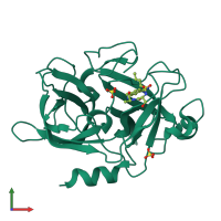 PDB entry 1w0z coloured by chain, front view.