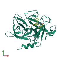 PDB entry 1w12 coloured by chain, front view.
