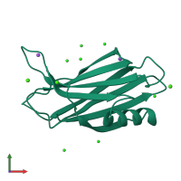 PDB entry 1w15 coloured by chain, front view.