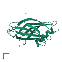 PDB entry 1w15 coloured by chain, top view.