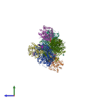 PDB entry 1w1i coloured by chain, side view.