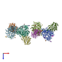 PDB entry 1w1i coloured by chain, top view.