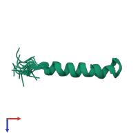 PDB entry 1w1n coloured by chain, ensemble of 20 models, top view.