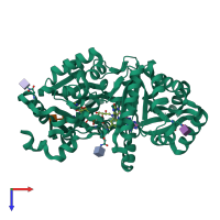 PDB entry 1w1r coloured by chain, top view.