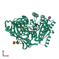 PDB entry 1w1s coloured by chain, front view.