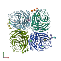 PDB entry 1w20 coloured by chain, front view.