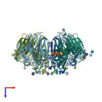 PDB entry 1w20 coloured by chain, top view.