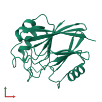 PDB entry 1w24 coloured by chain, front view.