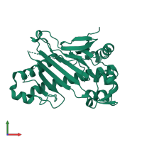 PDB entry 1w28 coloured by chain, front view.