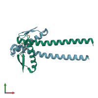 PDB entry 1w2e coloured by chain, front view.
