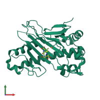 PDB entry 1w2o coloured by chain, front view.