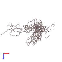 PDB entry 1w2r coloured by chain, ensemble of 6 models, top view.