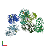 PDB entry 1w2t coloured by chain, front view.
