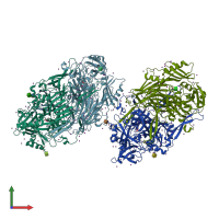 PDB entry 1w2z coloured by chain, front view.