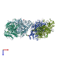 PDB entry 1w2z coloured by chain, top view.