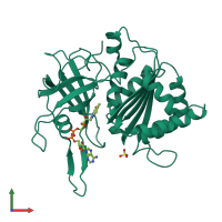 PDB entry 1w35 coloured by chain, front view.