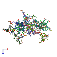PDB entry 1w3m coloured by chain, top view.