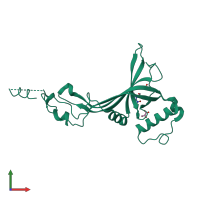 PDB entry 1w3r coloured by chain, front view.