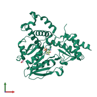 PDB entry 1w3u coloured by chain, front view.