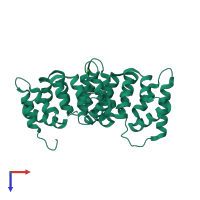 PDB entry 1w3w coloured by chain, top view.