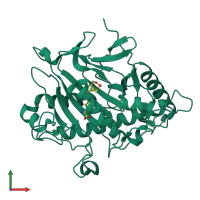 PDB entry 1w3x coloured by chain, front view.