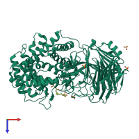 PDB entry 1w3y coloured by chain, top view.