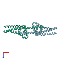 PDB entry 1w3z coloured by chain, top view.