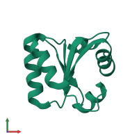 PDB entry 1w40 coloured by chain, front view.