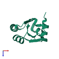 PDB entry 1w40 coloured by chain, top view.