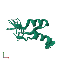 PDB entry 1w4h coloured by chain, ensemble of 20 models, front view.