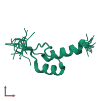 PDB entry 1w4j coloured by chain, ensemble of 20 models, front view.