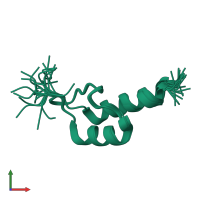 PDB entry 1w4k coloured by chain, ensemble of 20 models, front view.