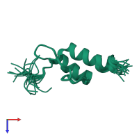 PDB entry 1w4k coloured by chain, ensemble of 20 models, top view.