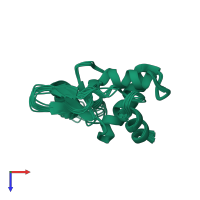 PDB entry 1w4m coloured by chain, ensemble of 10 models, top view.