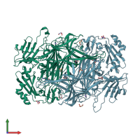 PDB entry 1w4n coloured by chain, front view.