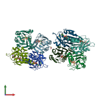 PDB entry 1w4r coloured by chain, front view.