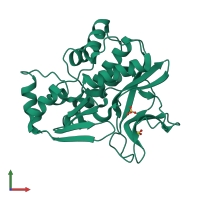 PDB entry 1w4t coloured by chain, front view.