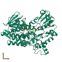 PDB entry 1w4x coloured by chain, front view.