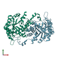 PDB entry 1w54 coloured by chain, front view.