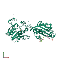 PDB entry 1w55 coloured by chain, front view.