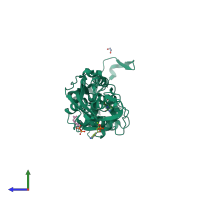 PDB entry 1w55 coloured by chain, side view.